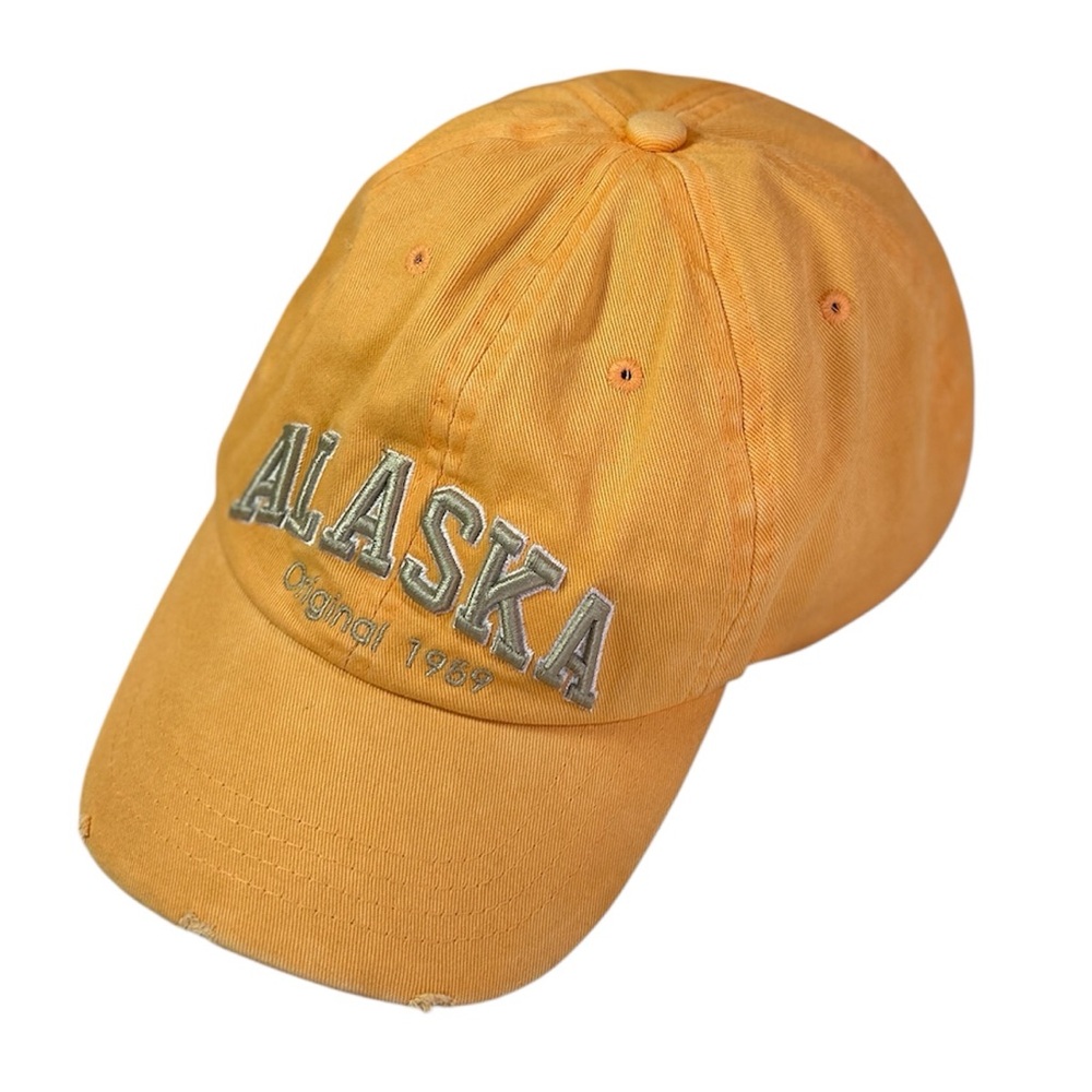 Robin Ruth Alaska Raised Letter Distressed Orange Cap